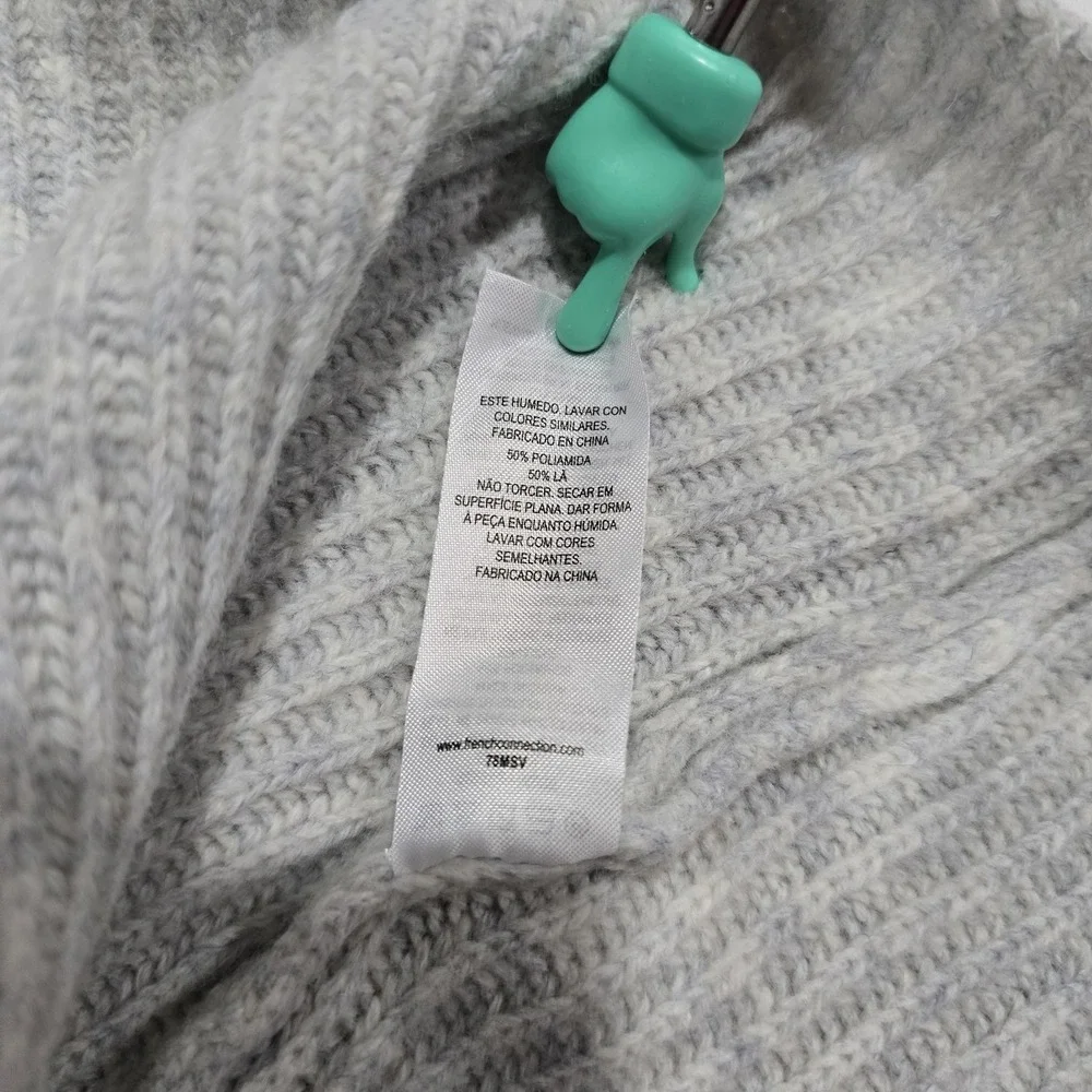 French Connection Patchwork Wool Blend Mock Neck Sweater Pullover Size Small NWT - Picture 12 of 13